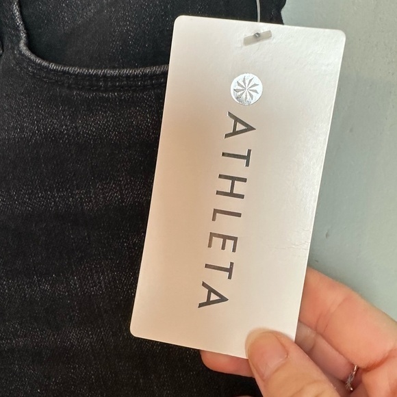 Athleta Sculptek Crop Kick Tuxedo Ankle High Rise Flare Jean Carbon Wash 0 - Picture 5 of 9